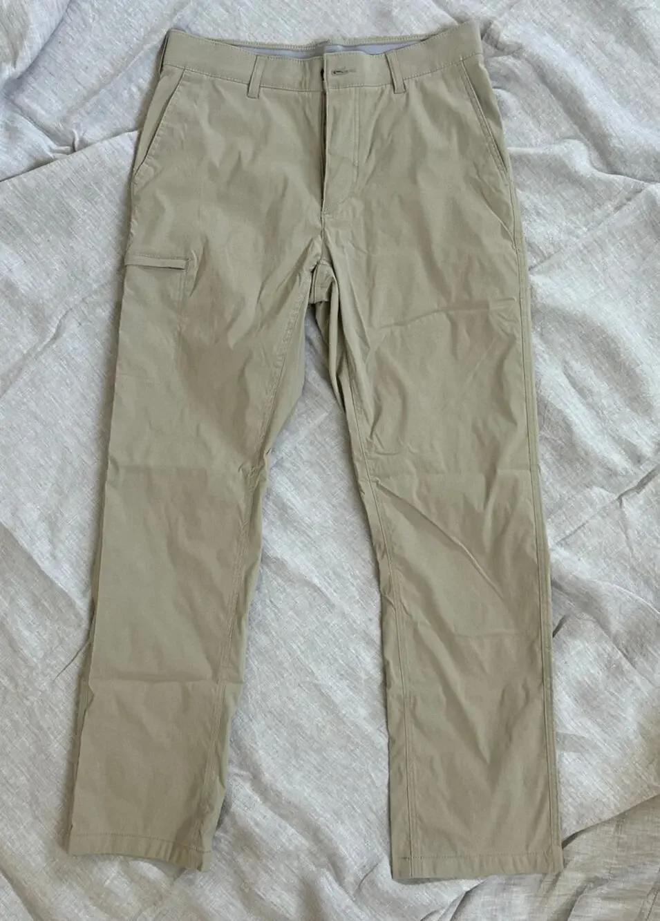 Rainier Men's UB Tech Travel Pants with Sportband Waist, Khaki, 32x32